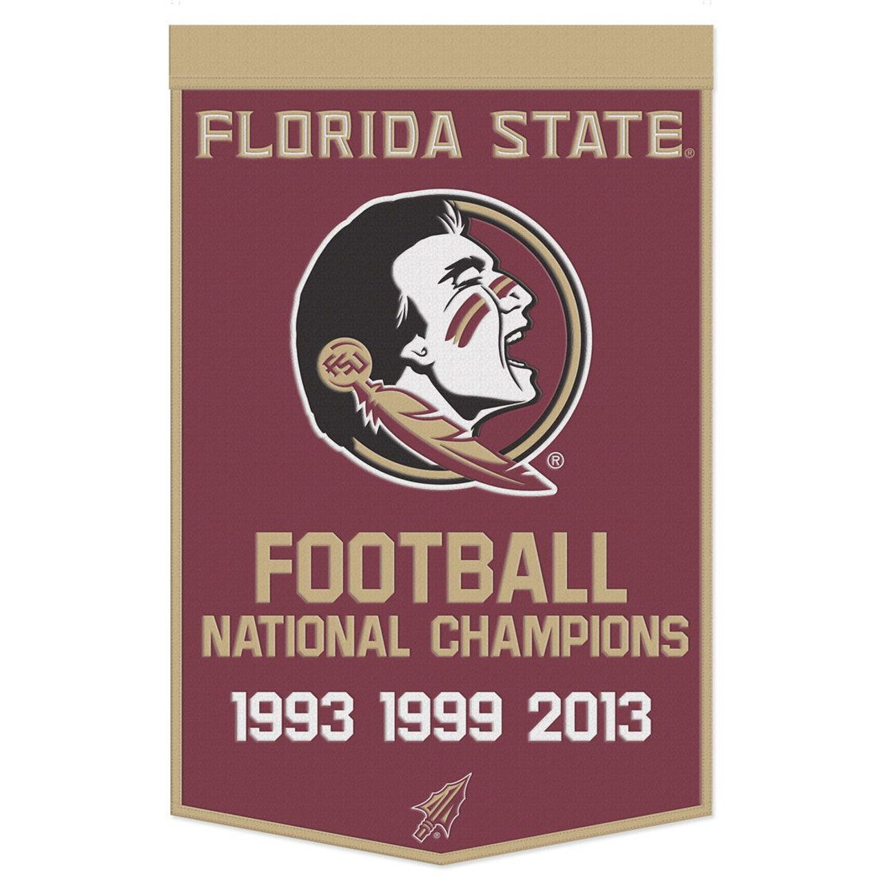 Florida State Seminoles Wool Football Dynasty Championship Banner 24x38"