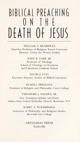 Cover of Biblical Preaching On The Death Of Jesus