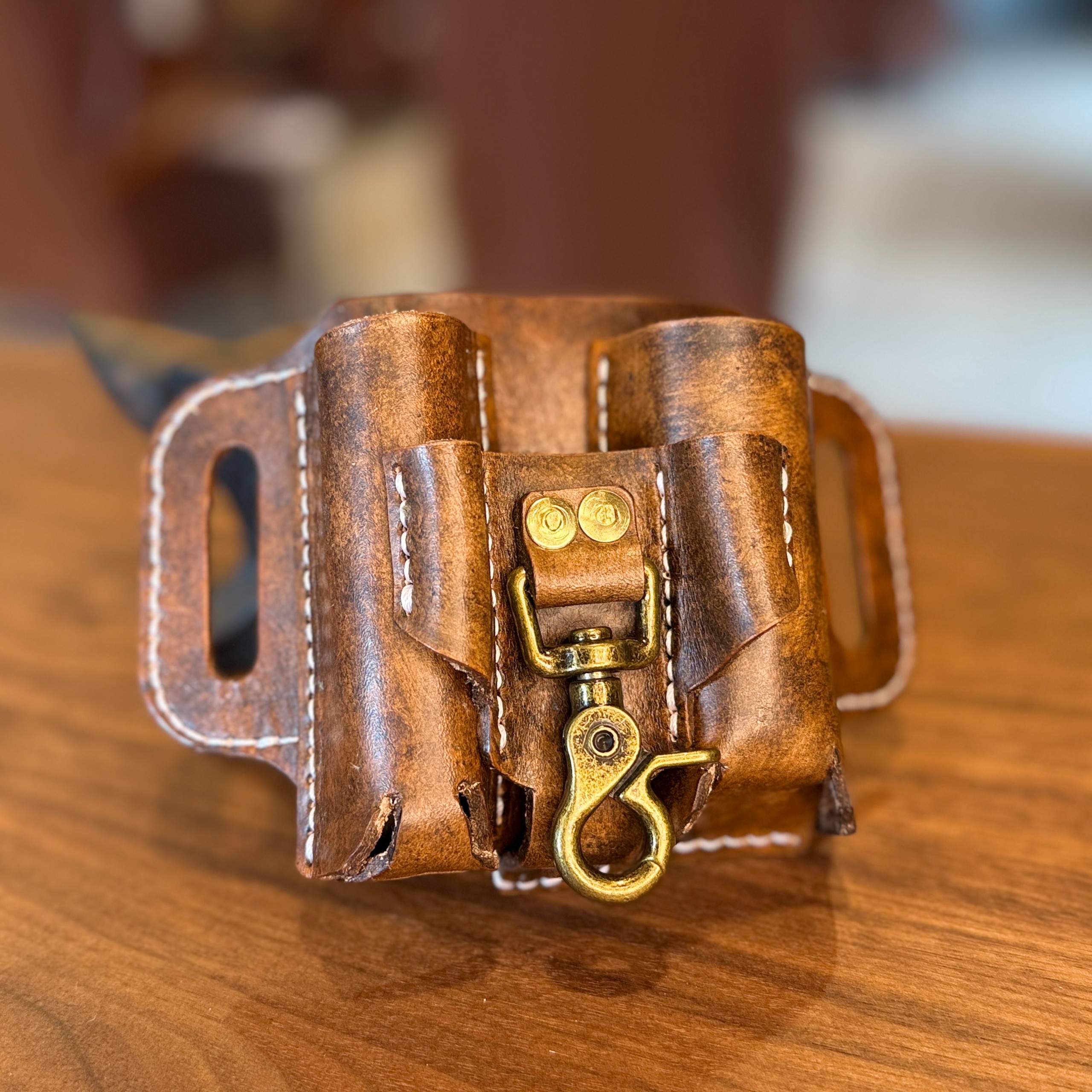 BoneDaddy Leather Edc Belt Organizer Brown