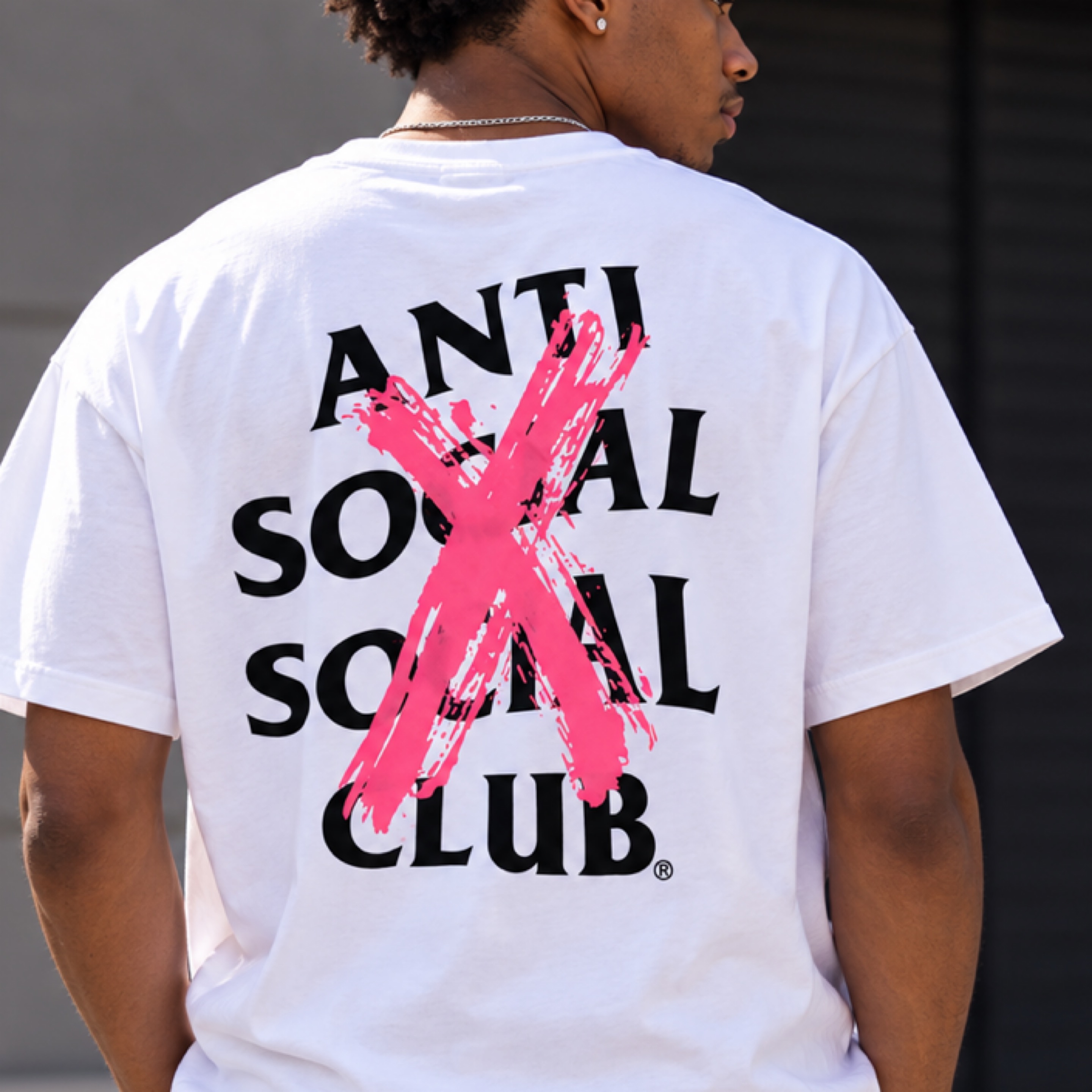 Anti Social Club (Canceled White/Pink) Sz. L 