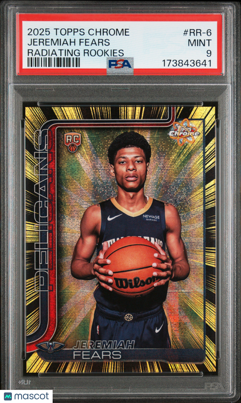 2025 Topps Chrome Radiating Rookies Jeremiah Fears #RR-6 PSA 9