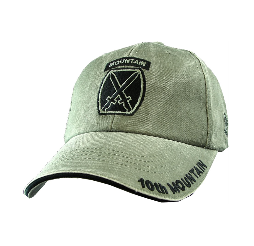 10th Mountain Division Green Embroidered Cap