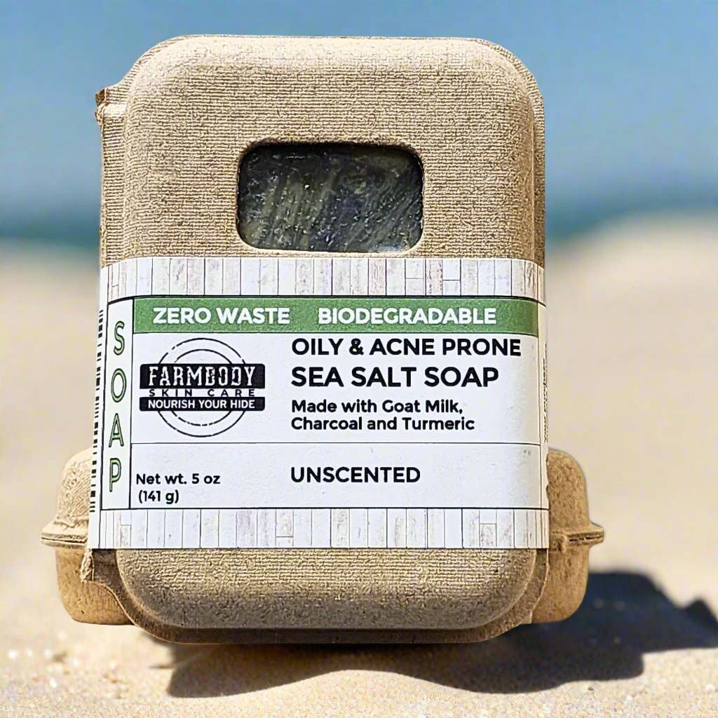 Sea Salt Soap for Oily and Acne Prone Skin | Unscented for Face and Body