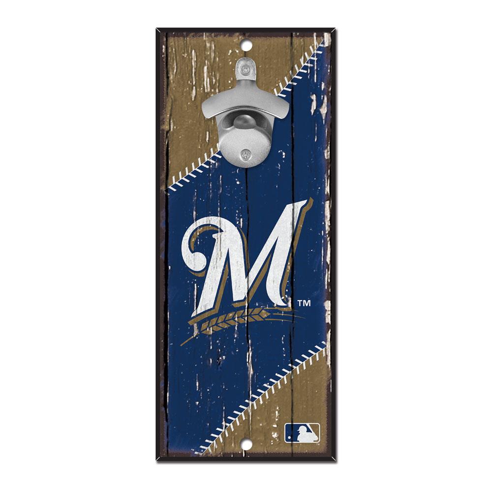 Milwaukee Brewers Wood Bottle Opener 5x11"