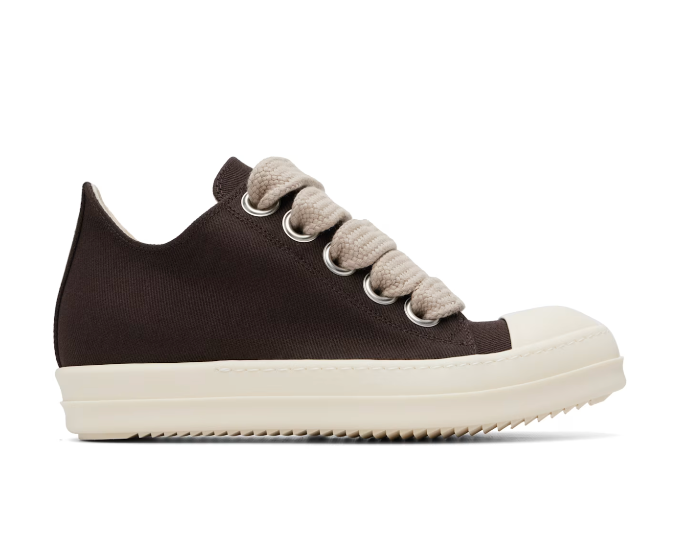 RICK OWENS DRKSHDW Brown Tower Jumbolace Low Sneaks Sneakers Size: 41.5