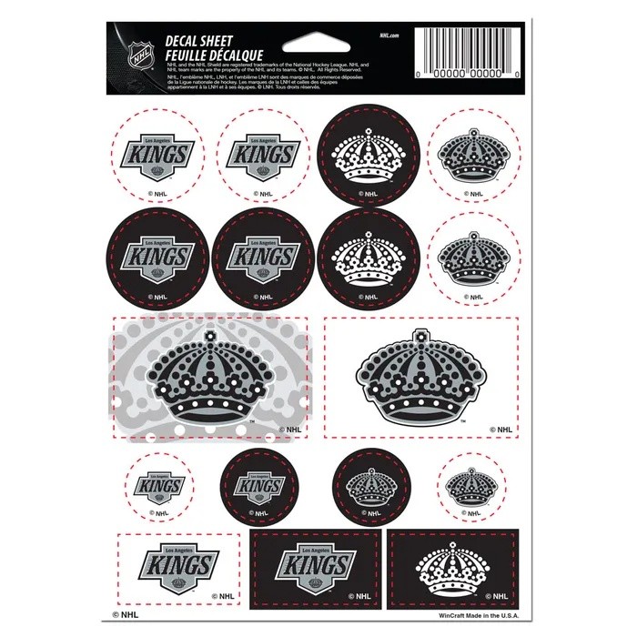 Los Angeles Kings Vinyl Decal Sheet 5x7"