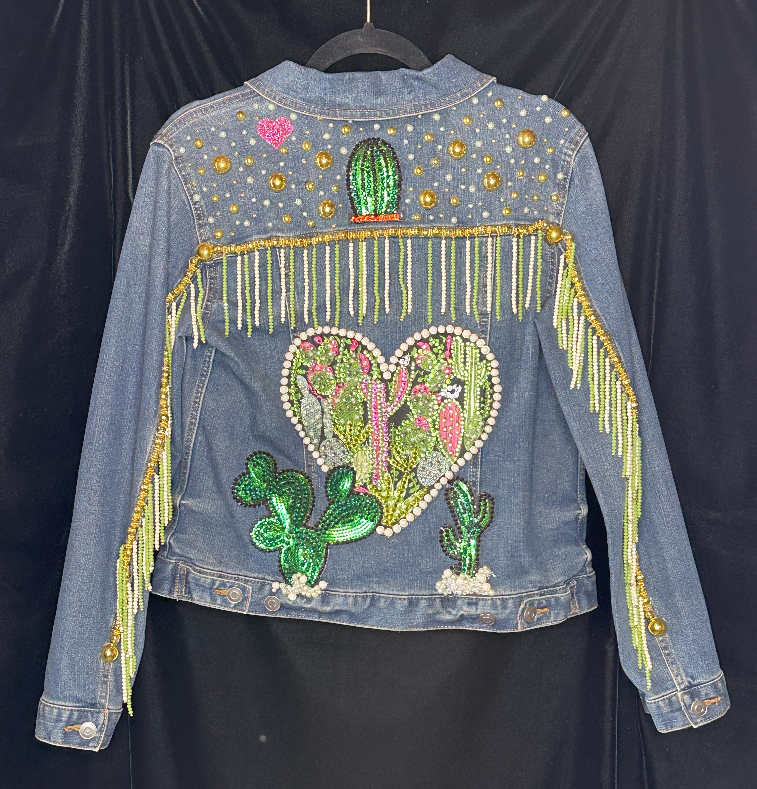 Cactus Hearts Jean Jacket Original