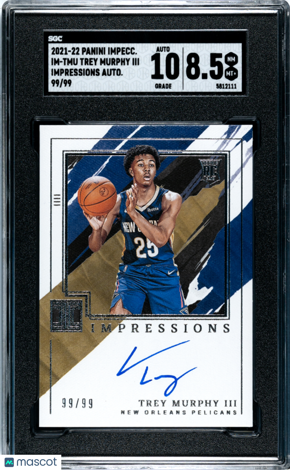 2021 Panini Impeccable Trey Murphy III #IM-TMU Impressions Auto SGC 8.5 Auto 10