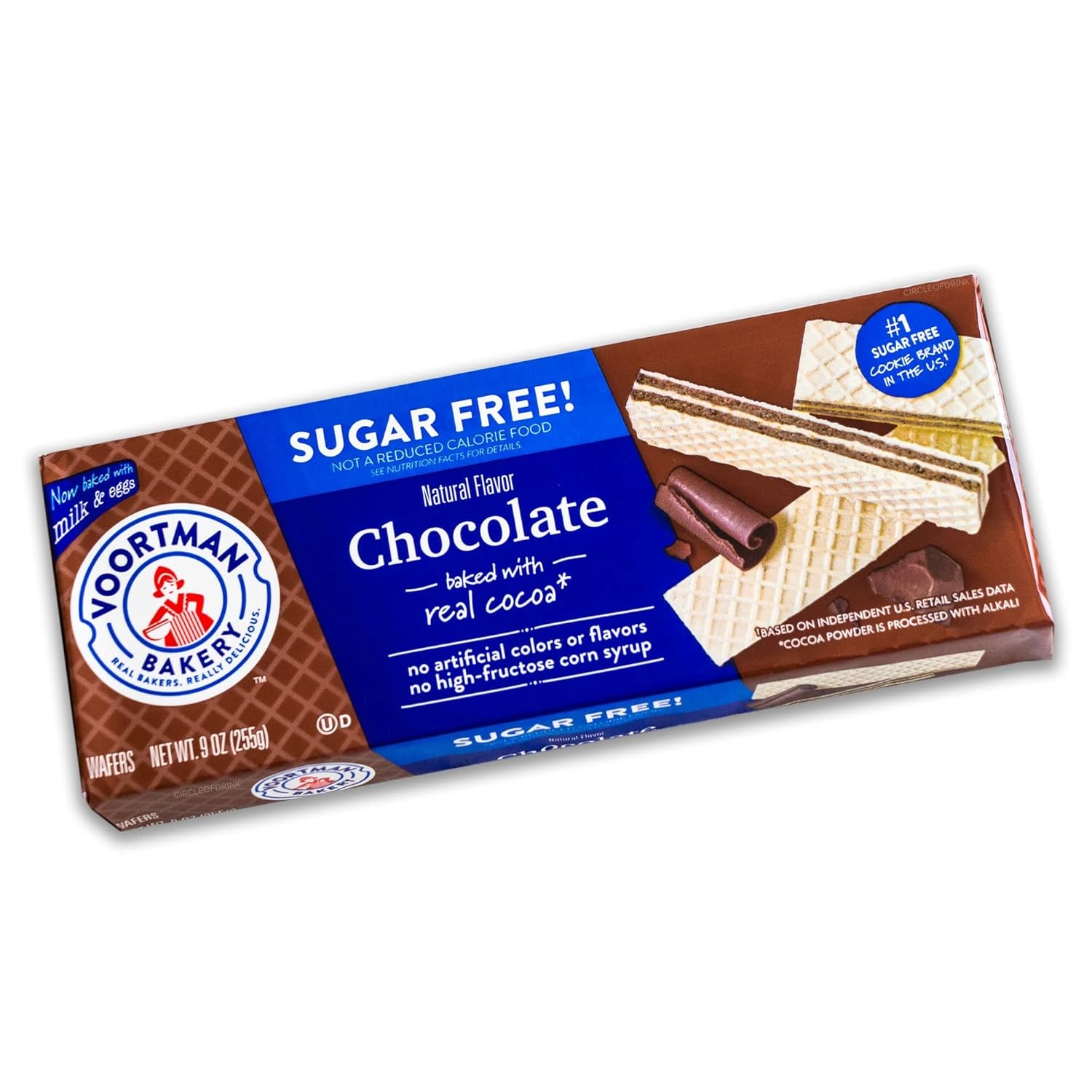 Voortman Sugar Free Chocolate Wafers 9oz 6 Pack