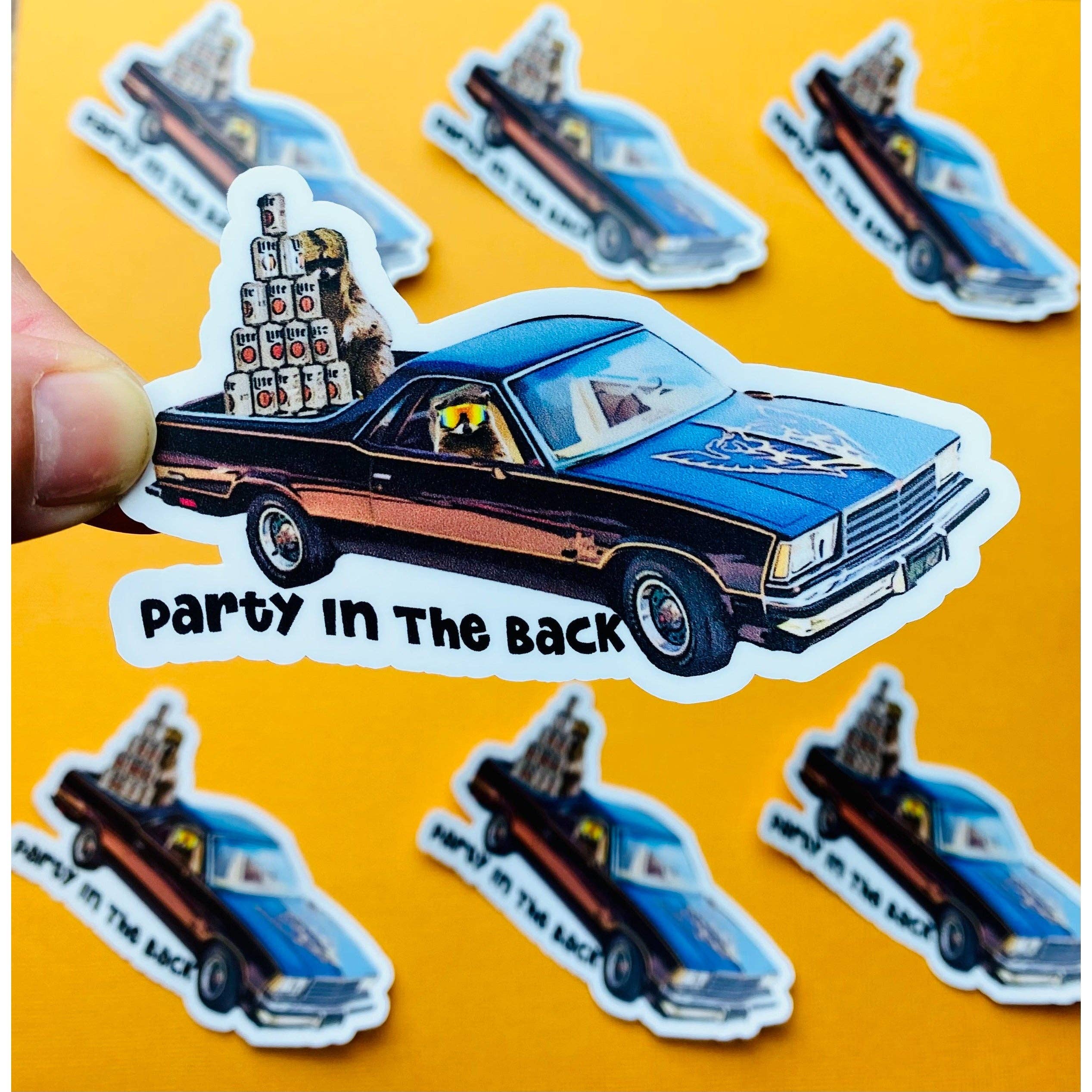 Otto's Grotto - El Camino Mullet Party Sticker - Raccoon Retro Sticker: RETAIL PACKAGING