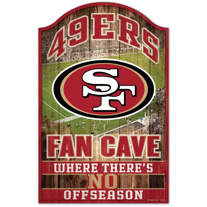 San Francisco 49ers Wood Fan Cave Sign 11x17"