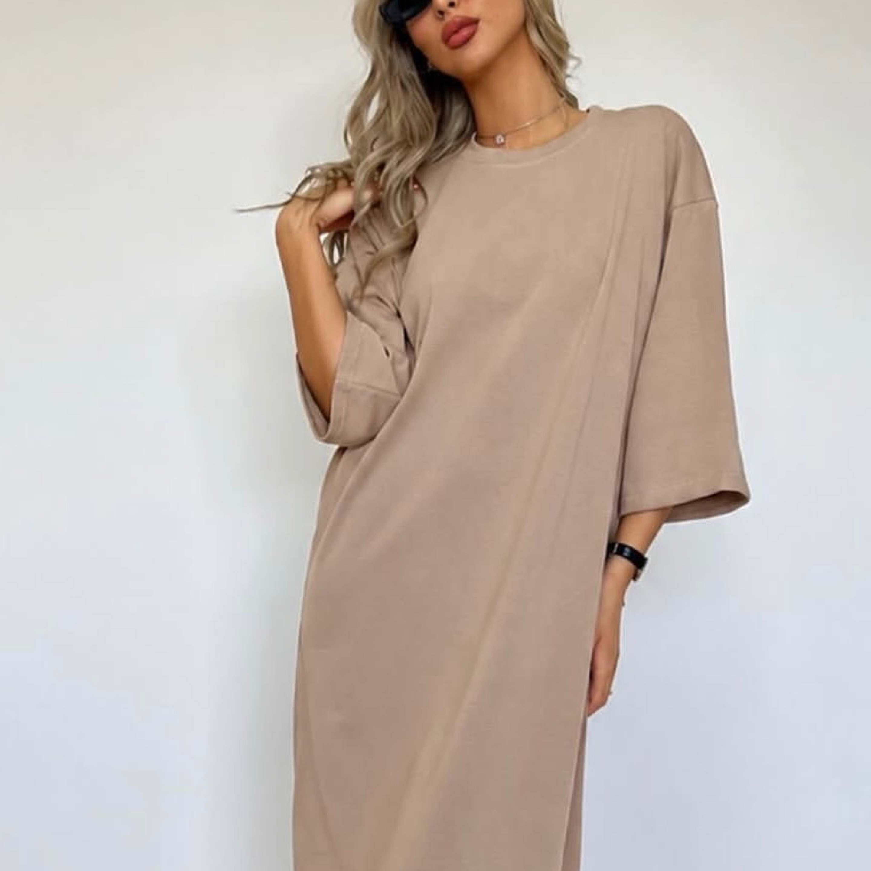 Maxi T shirt Dress in Caramel — product photo