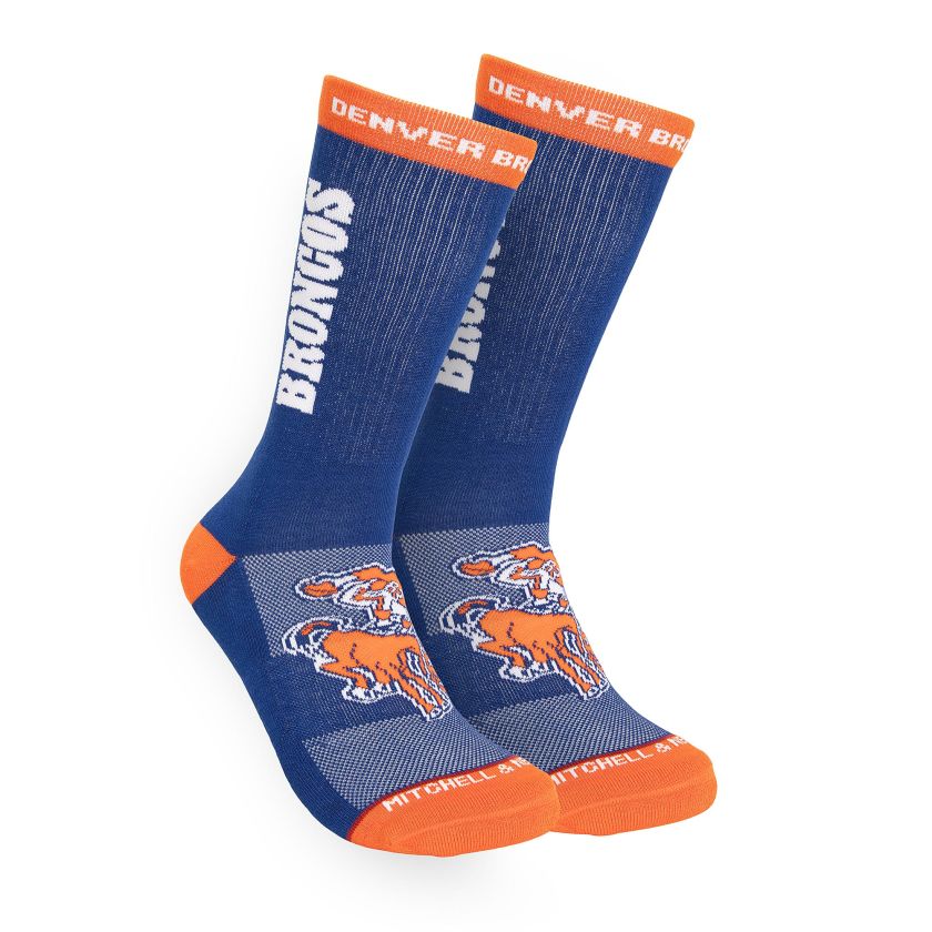 Denver Broncos Retro Mitchell and Ness Kickoff Crew Socks