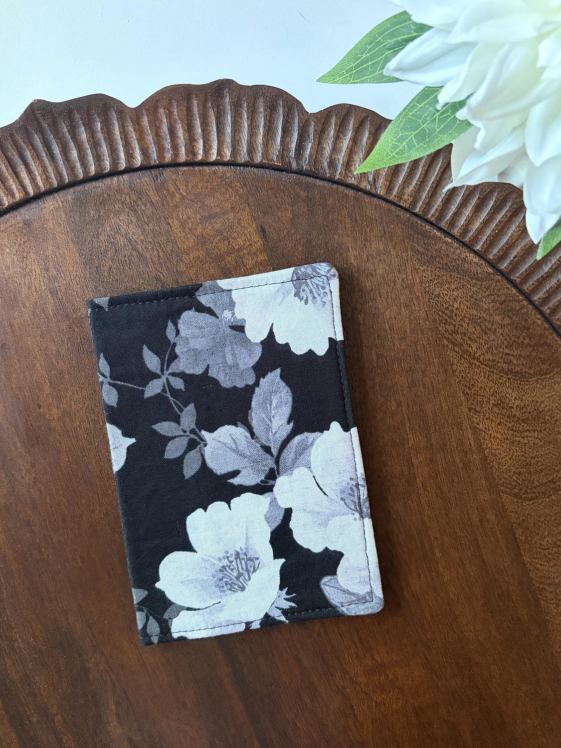 Passport Cover – Black & White Blooms, photo 2 of 3