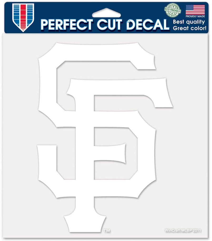 San Francisco Giants White Perfect Cut Decal 8x8"