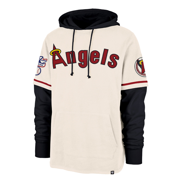 California Angels Cream '47 Trifecta Shortstop Pullover Hooded Sweatshirt