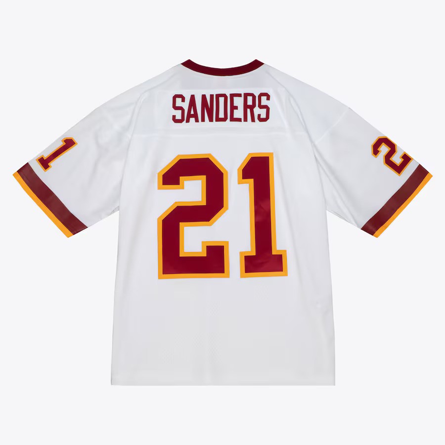 Washington Redskins 2000 Deion Sanders #21 White Mitchell and Ness Jersey