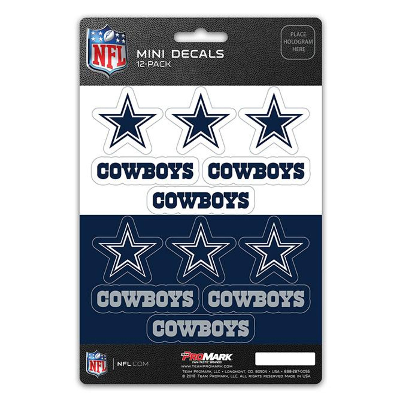 Dallas Cowboys Mini Decals 12pk Set