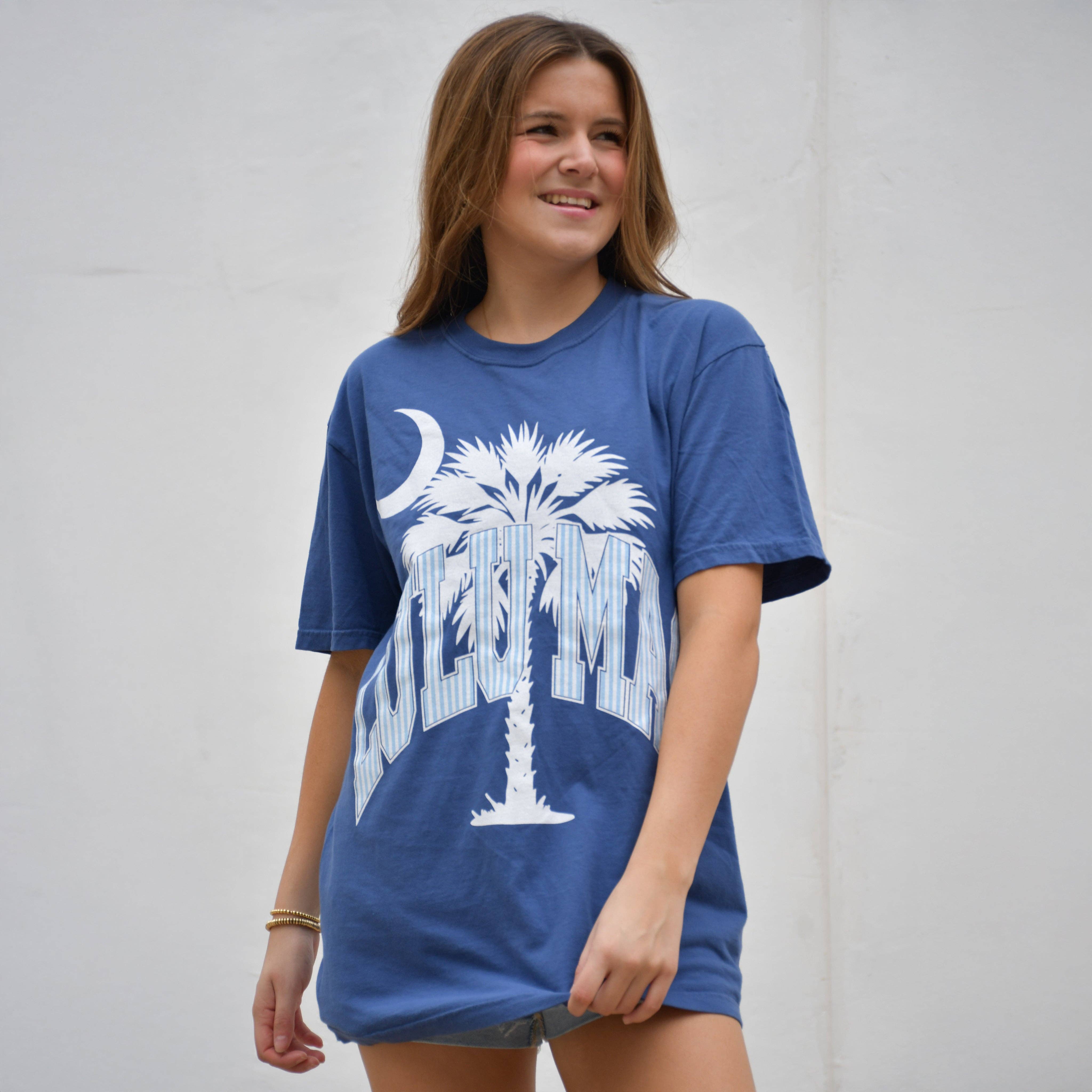 LM-PM-1005 Palmetto Moon Adult China Blue Comfort Colors Tee — Bama Tan boutique, Tuscaloosa AL