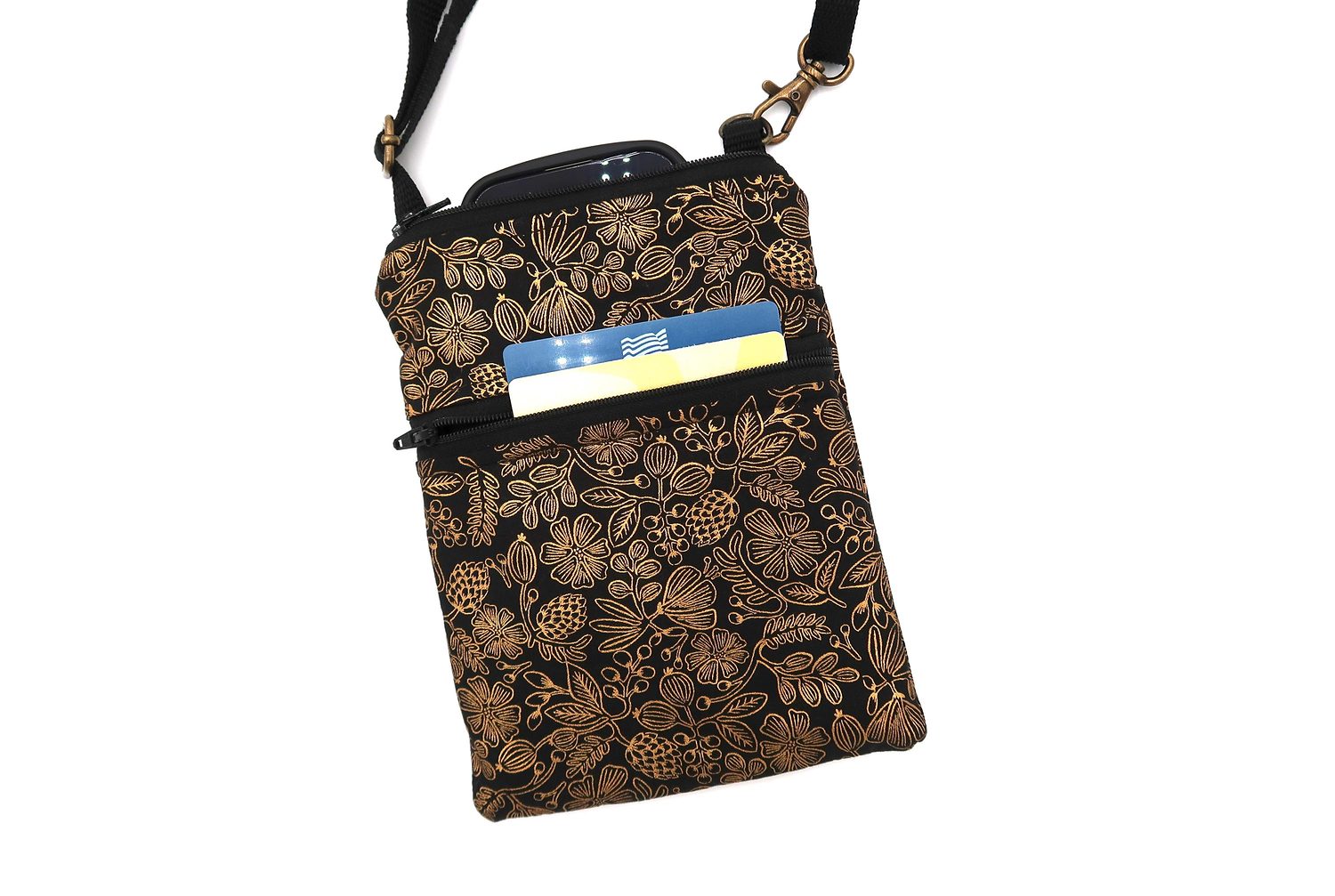 Small Crossbody Bag – Primavera Black & Gold, photo 2 of 5