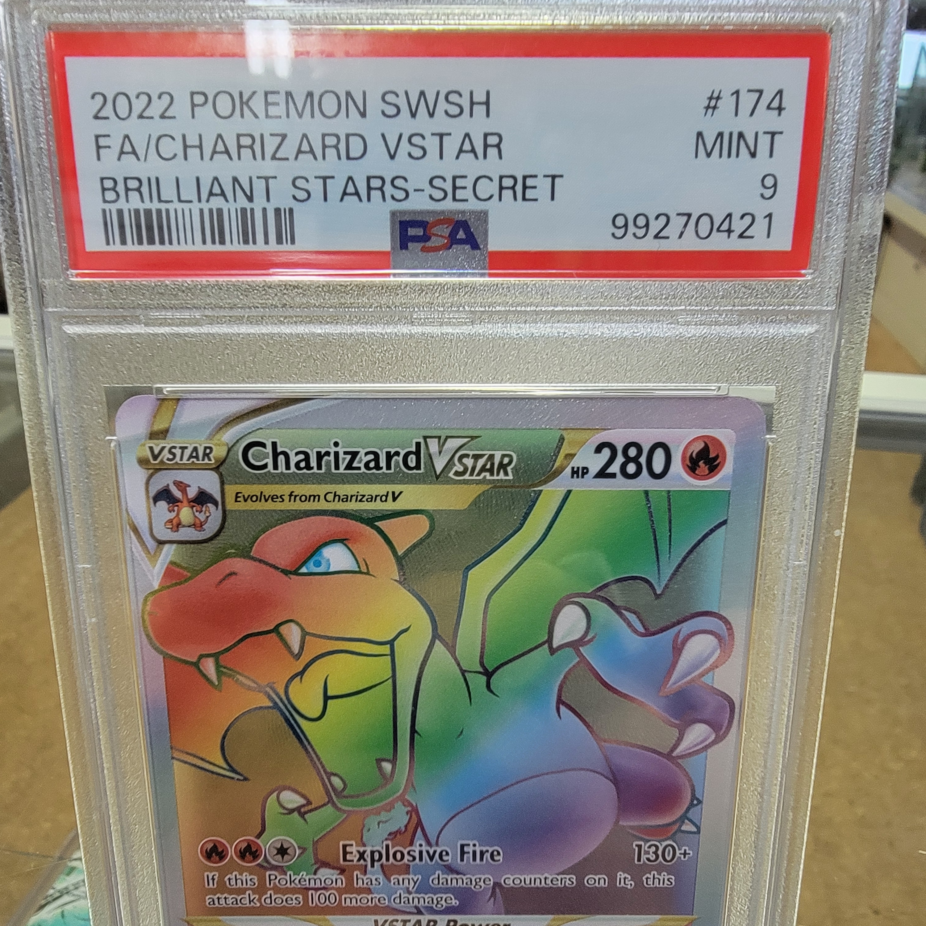 Psa 9 Charizard Rainbow Vstar Graded Card