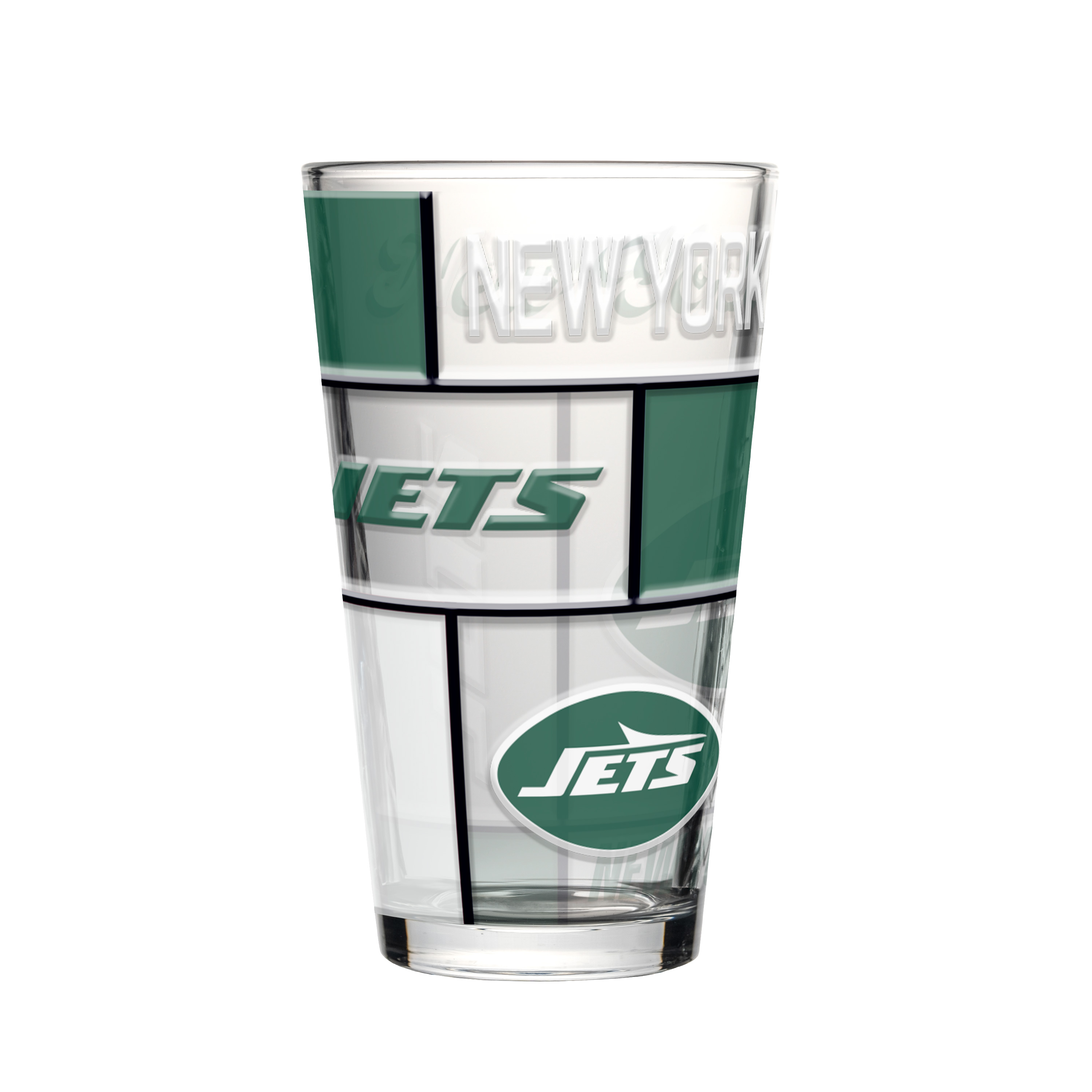 New York Jets Boxed Quilted Stained Pint Glass 16oz