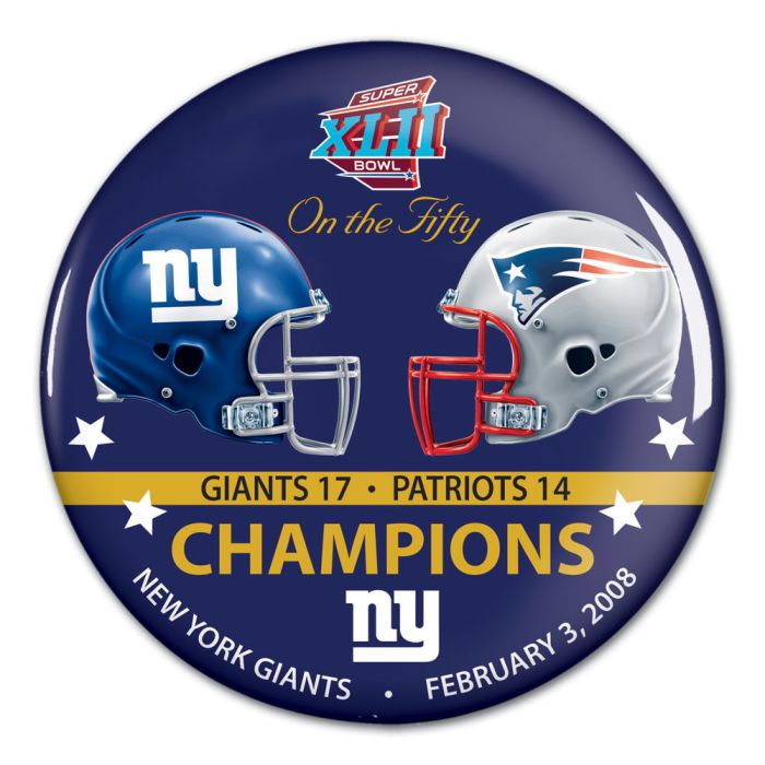 New York Giants Super Bowl XLII Champions Button