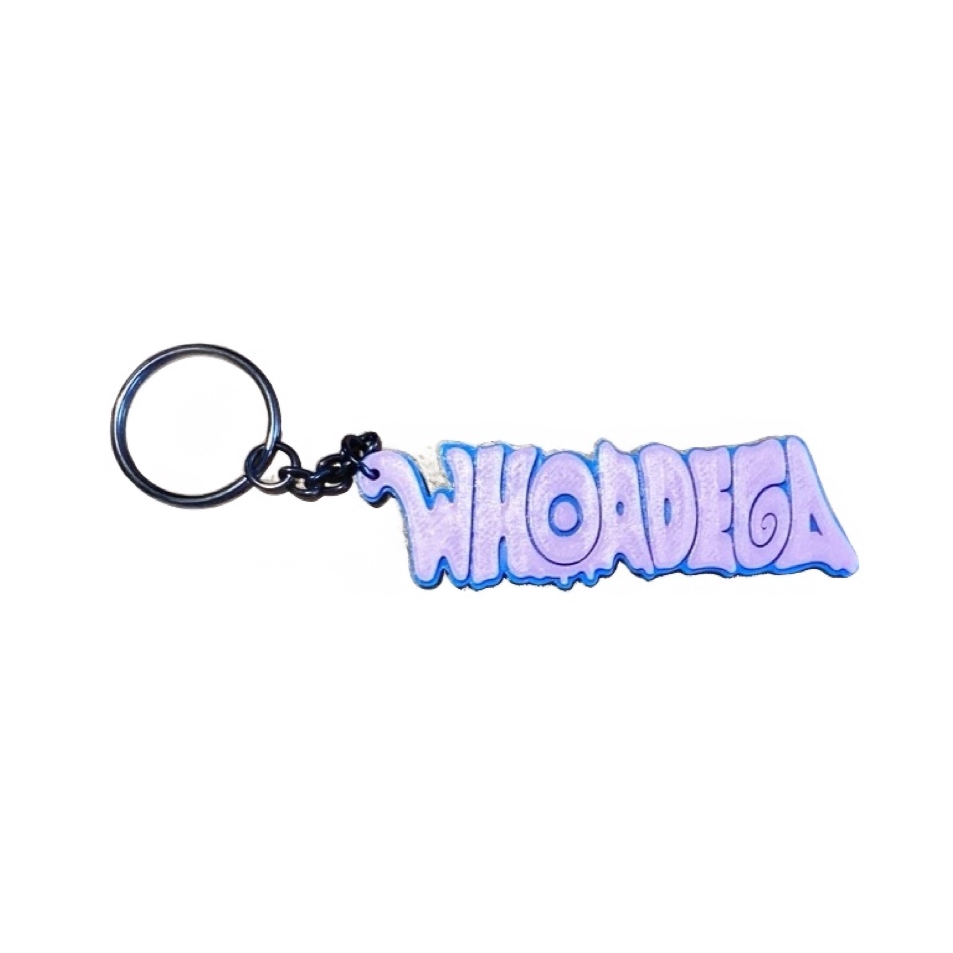 WHOADEGA Keychain Pink & Blue