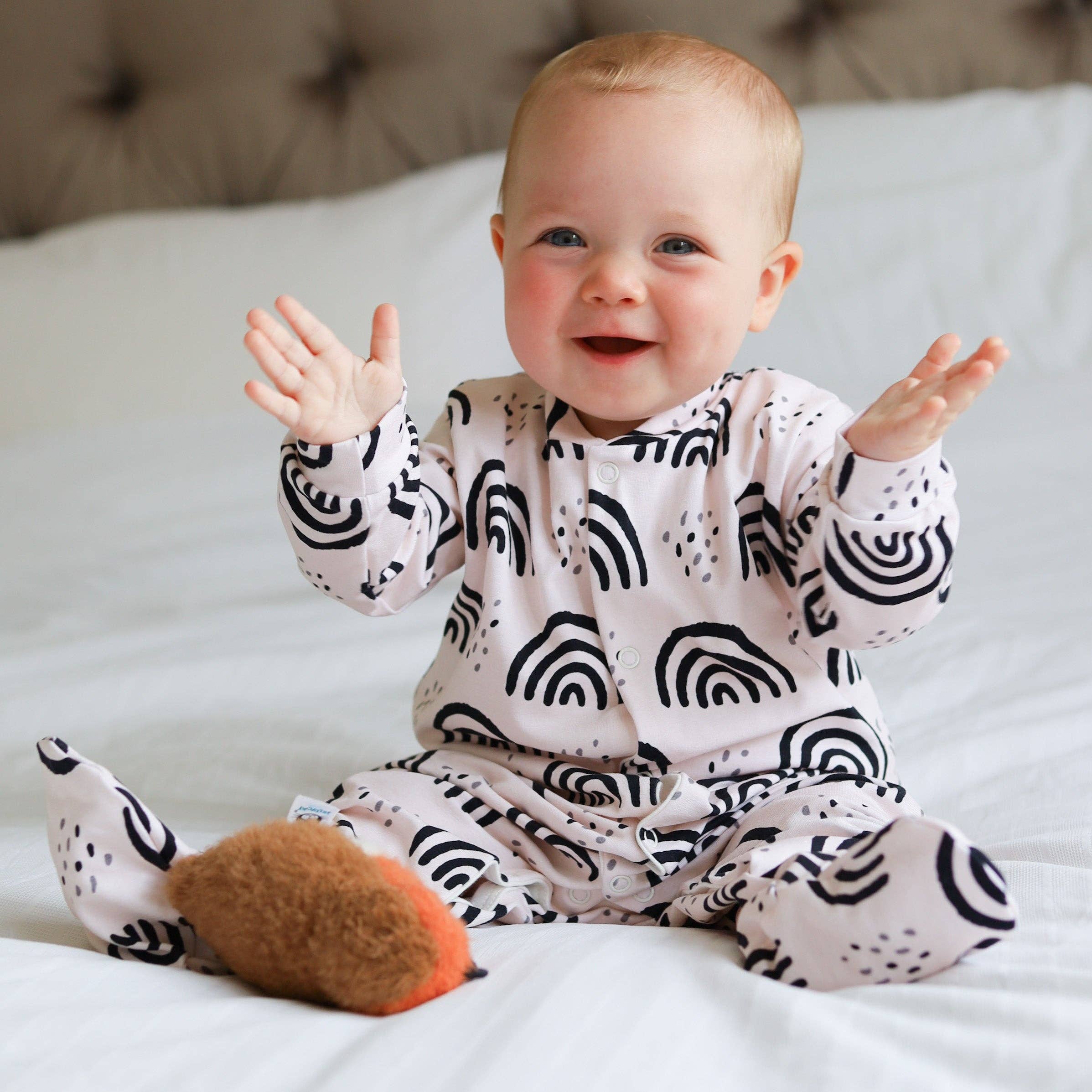 Unisex Baby Cotton Sleepsuit (Onesie) – Milky Rainbow Print