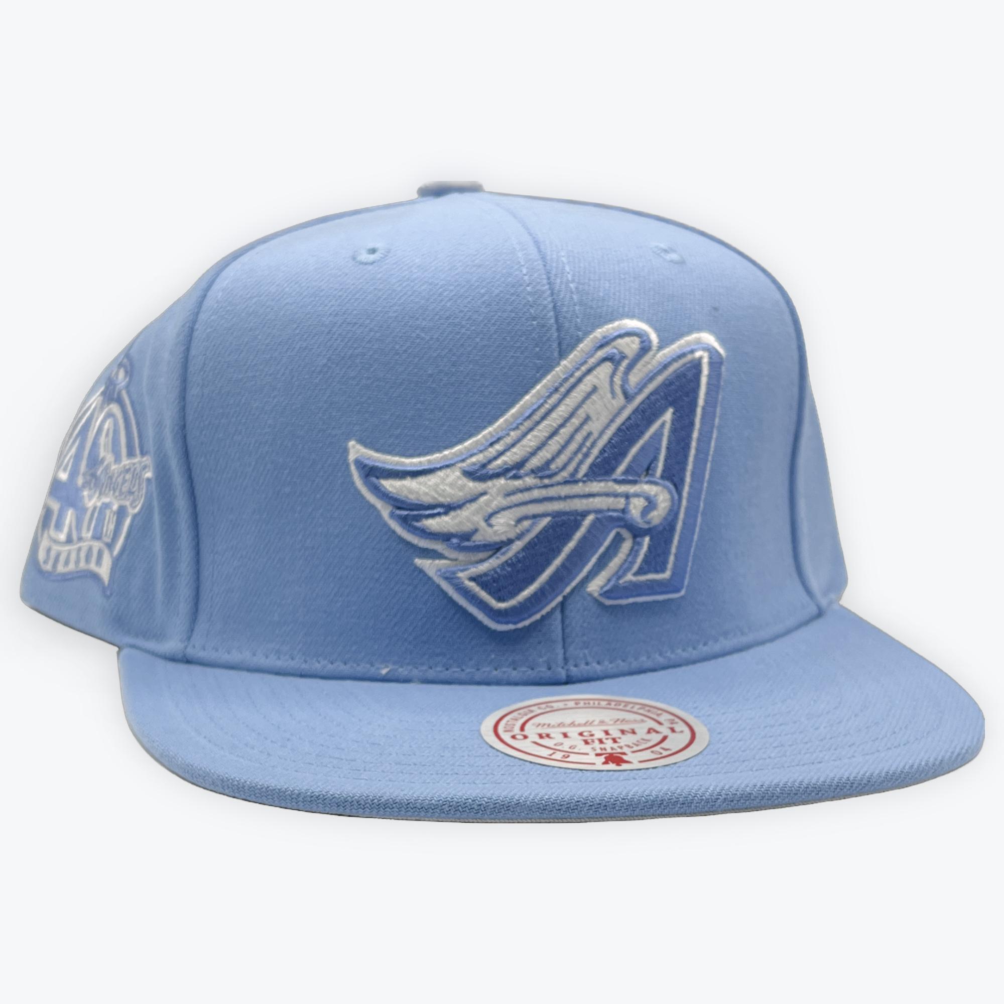 Anaheim Angels Light Blue Cooperstown Mitchell and Ness 40th Anniversary Snapback Hat
