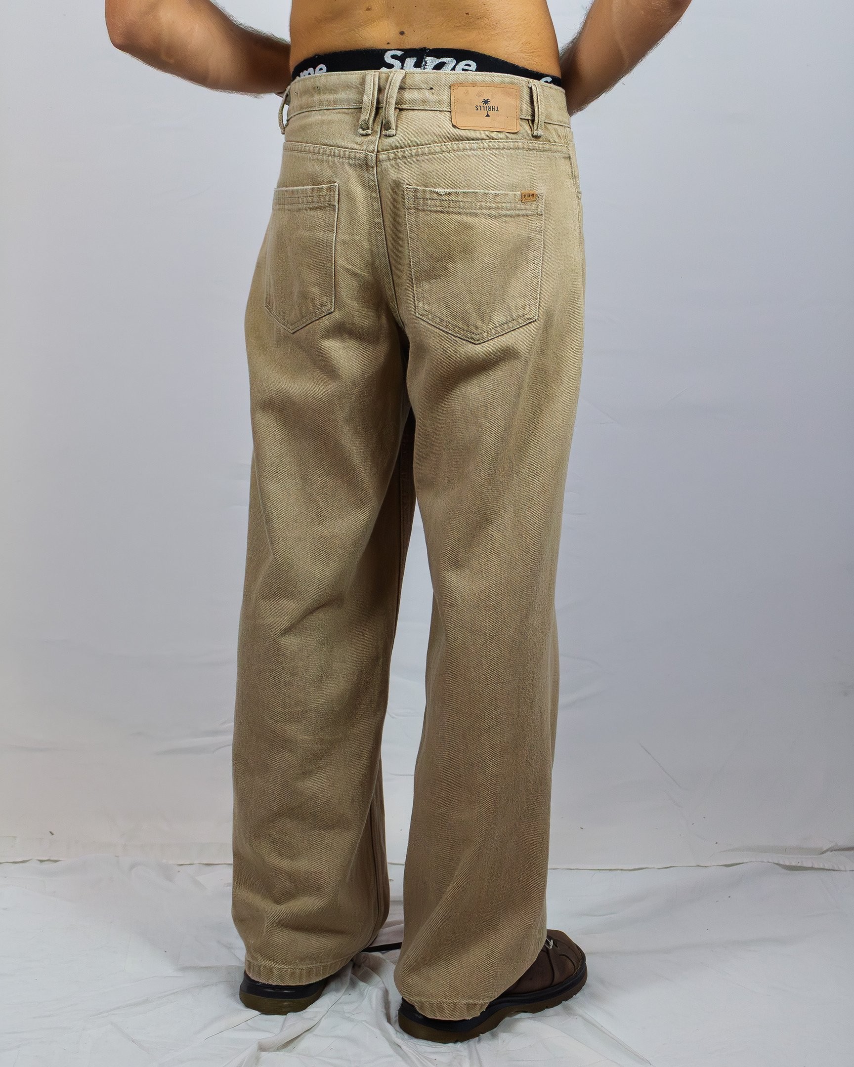 Beige Thrills Men Wide Leg Pants