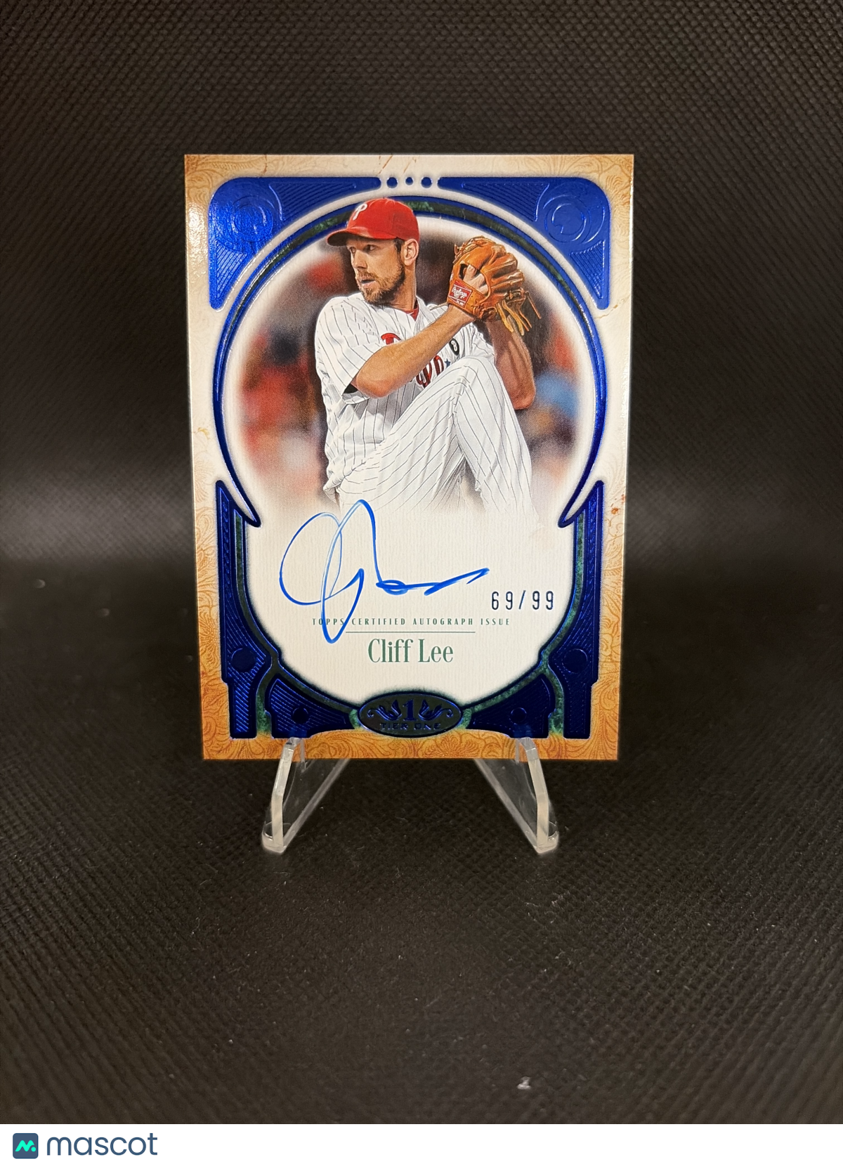 2026 Topps Tier One Prime Performers Cliff Lee Blue Foil Auto /99