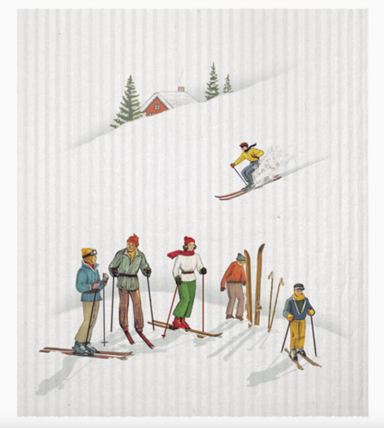 Ski Slopes Reusable Dish Cloth