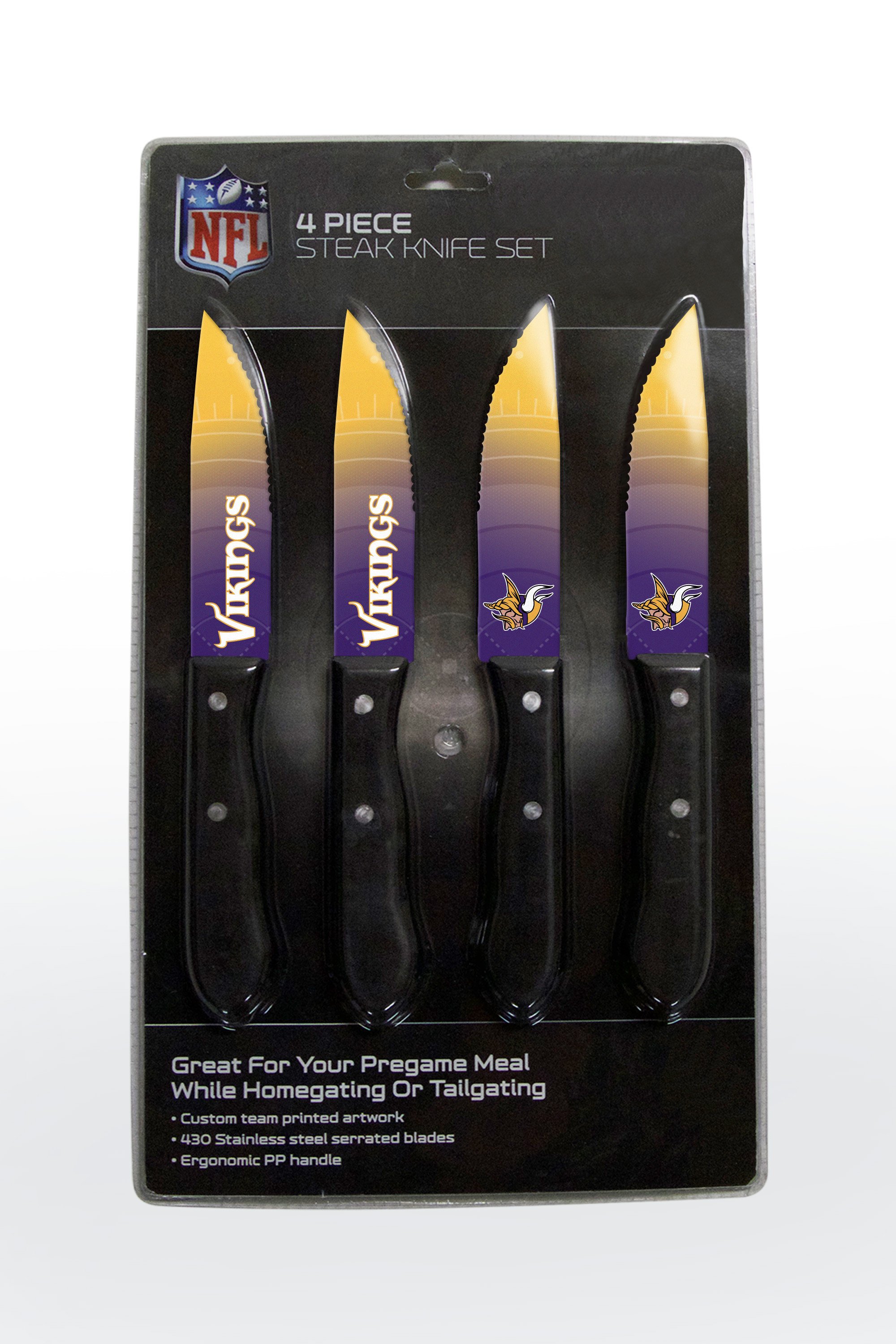 Minnesota Vikings Steak Knife 4 Pack Set