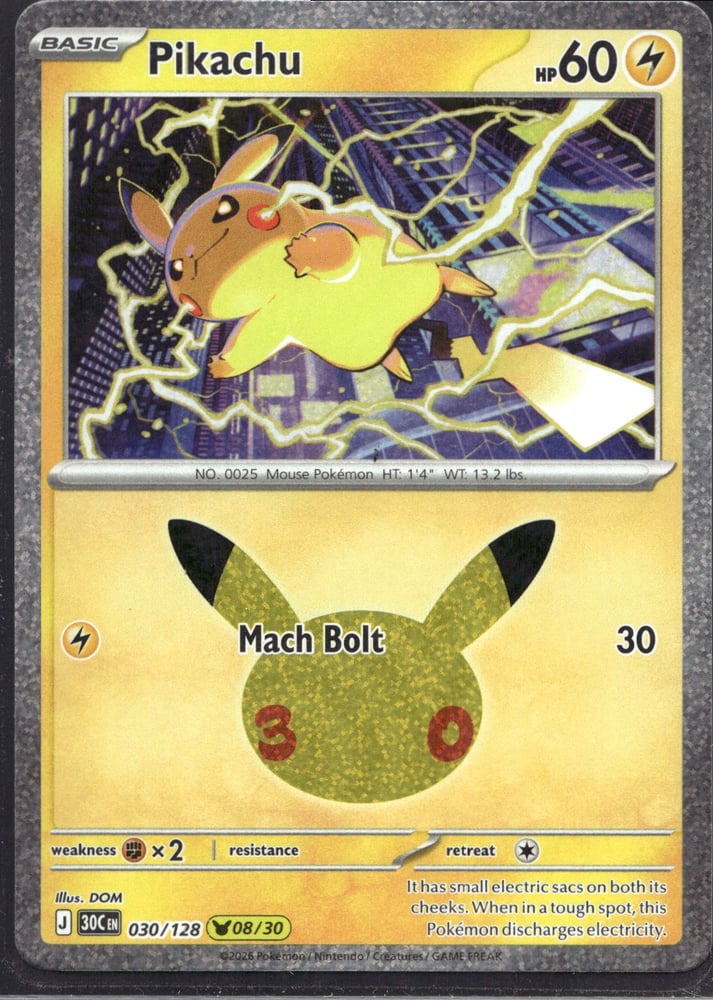 Pikachu - 30TH 30/128