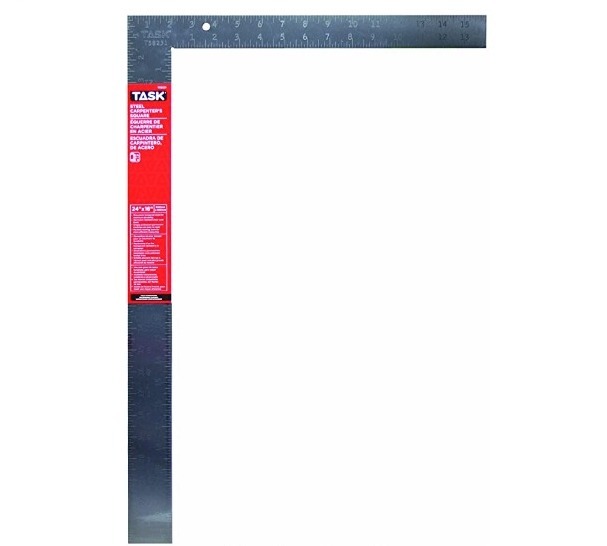 Task Tools Steel Carpenter Square, Embossed Markings, 24-Inch