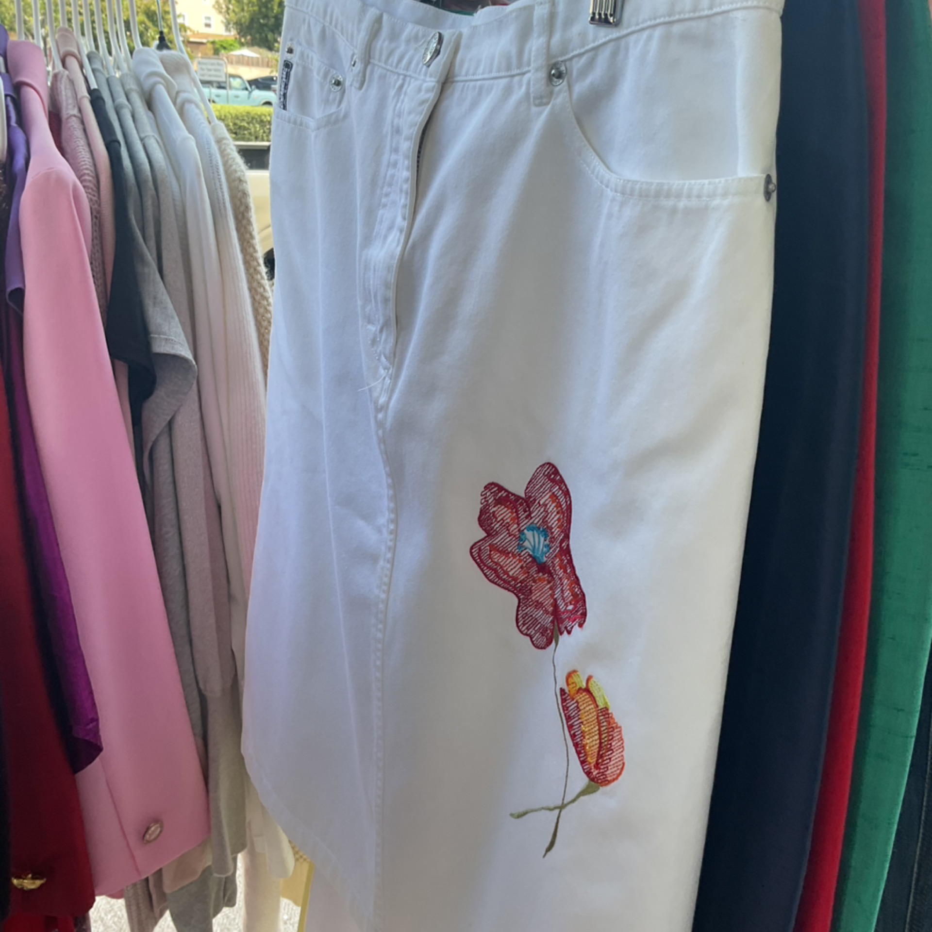 White Skirt With Flower