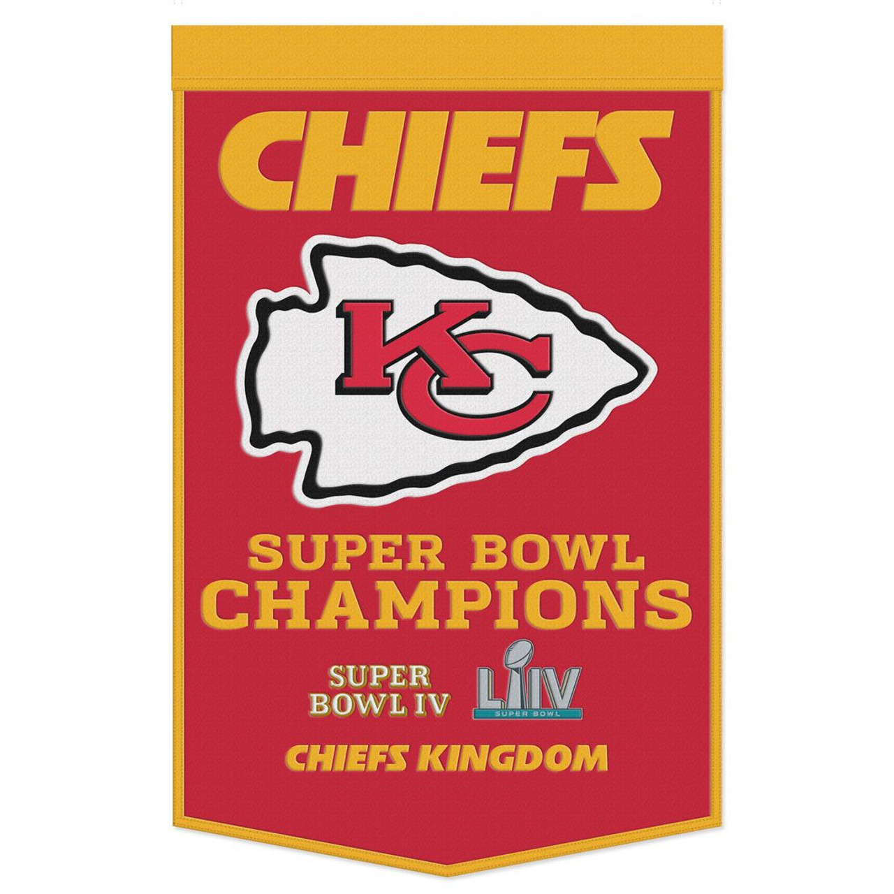 Kansas City Chiefs Wool Dynasty Championship Banner 24x38"
