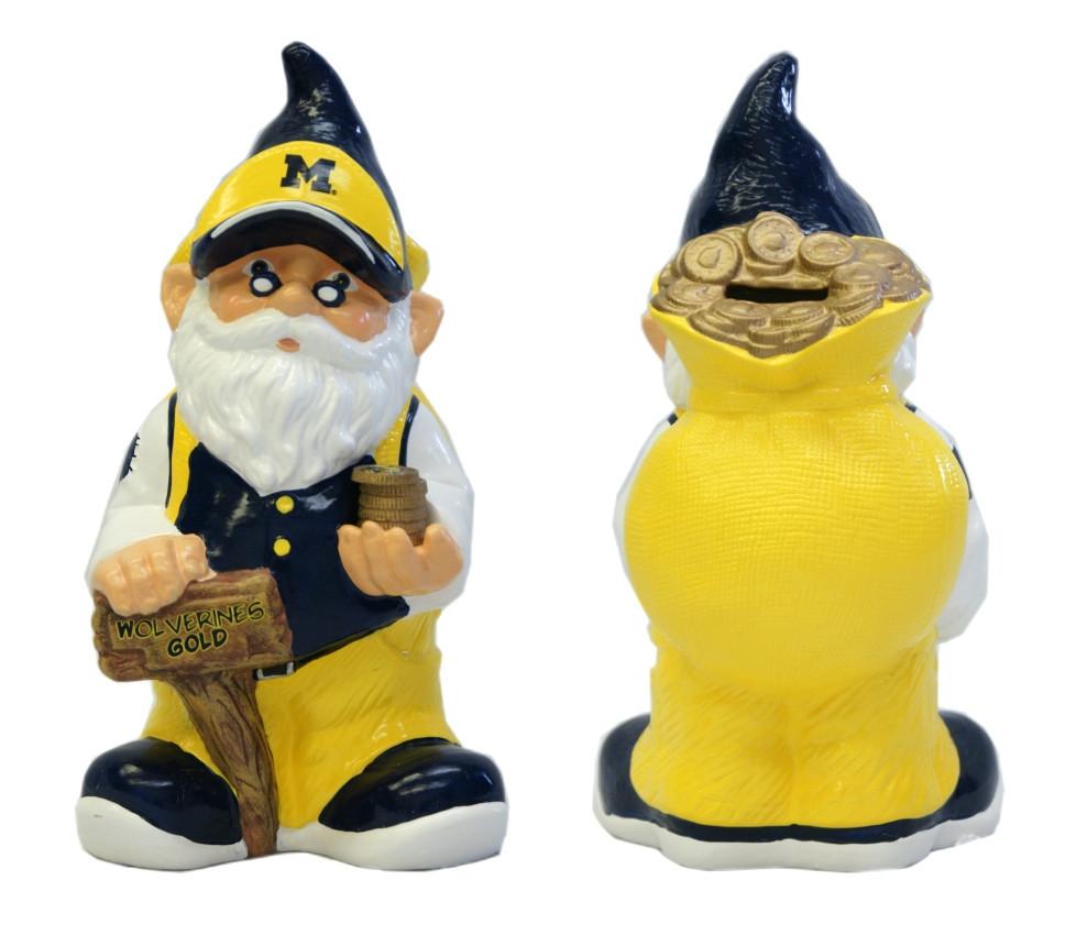 Michigan Wolverines Garden Gnome - 10" Bank