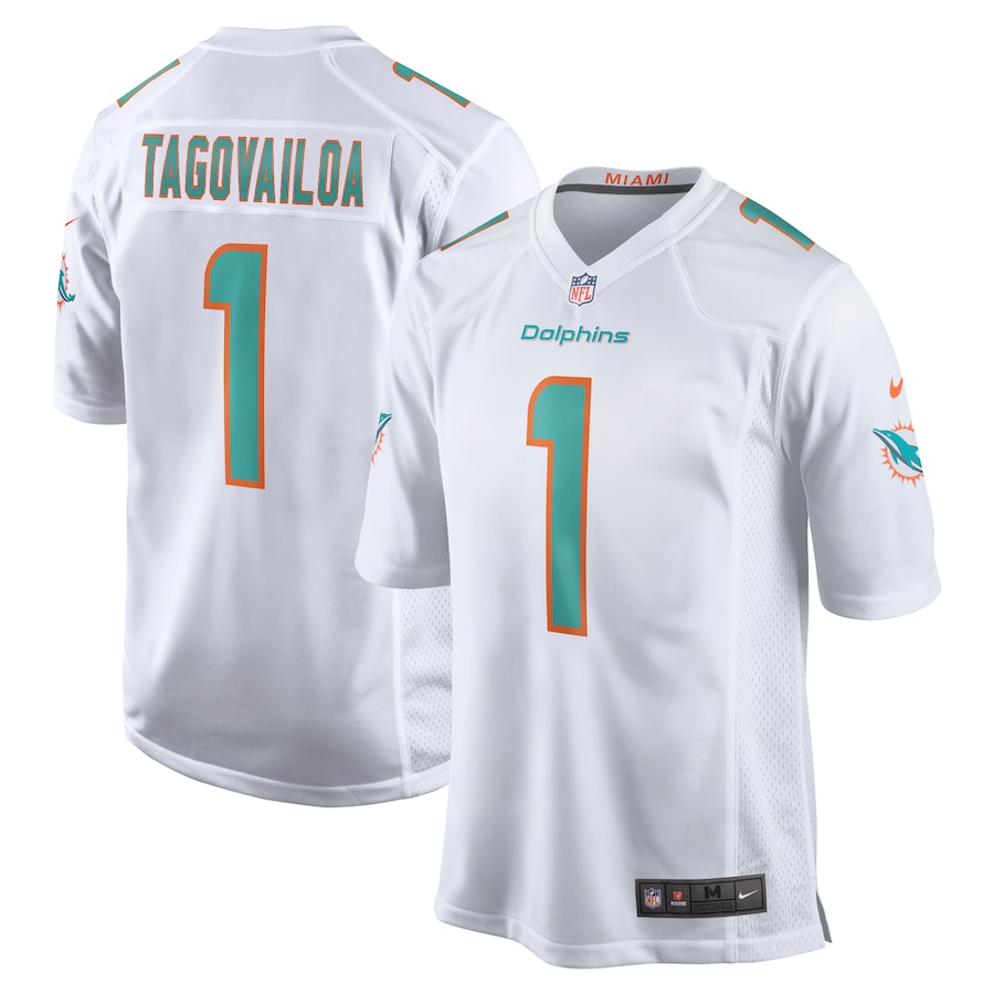 Miami Dolphins Tua Tagovailoa #1 Nike White Game Jersey