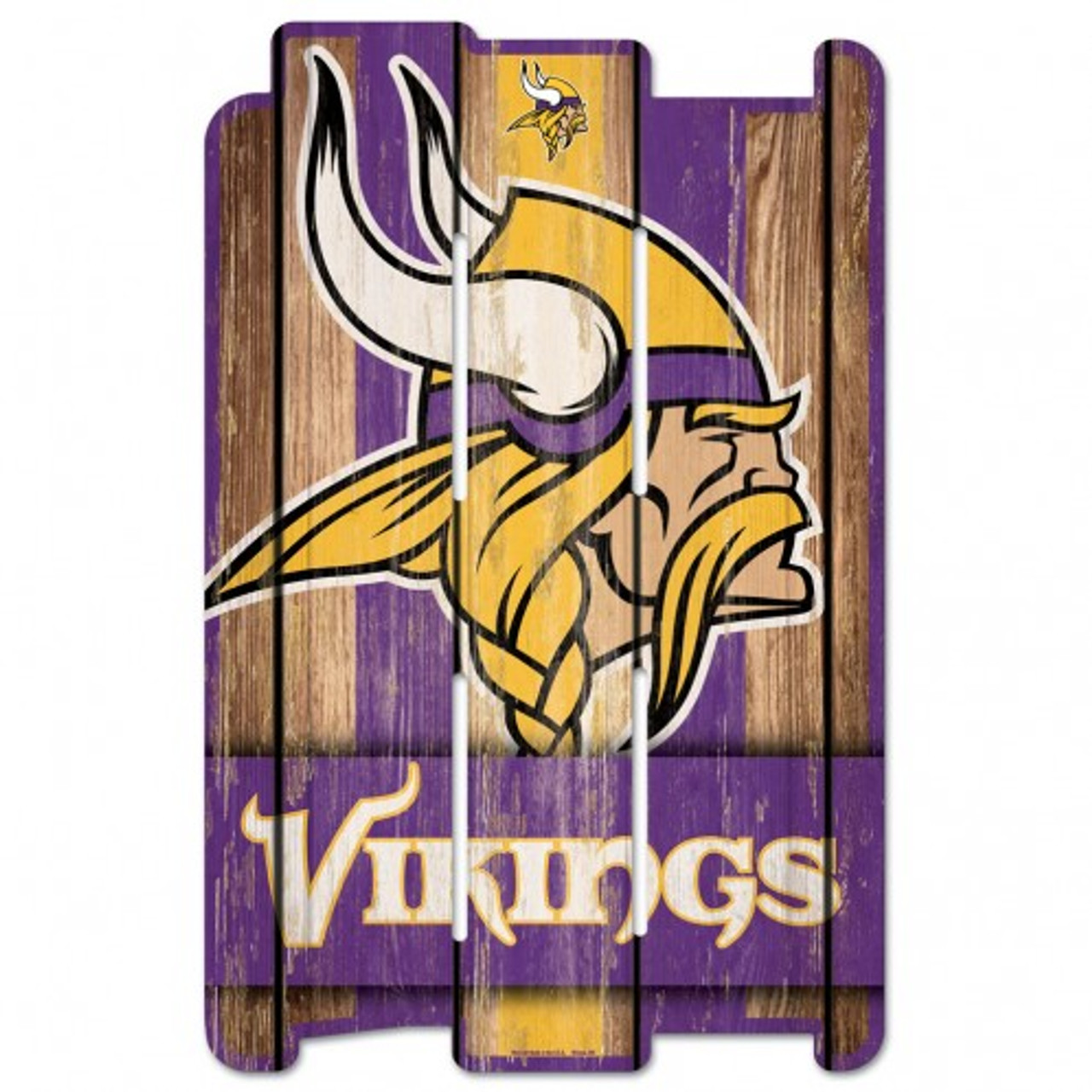 Minnesota Vikings Wood Fence Plank Sign 11x17"