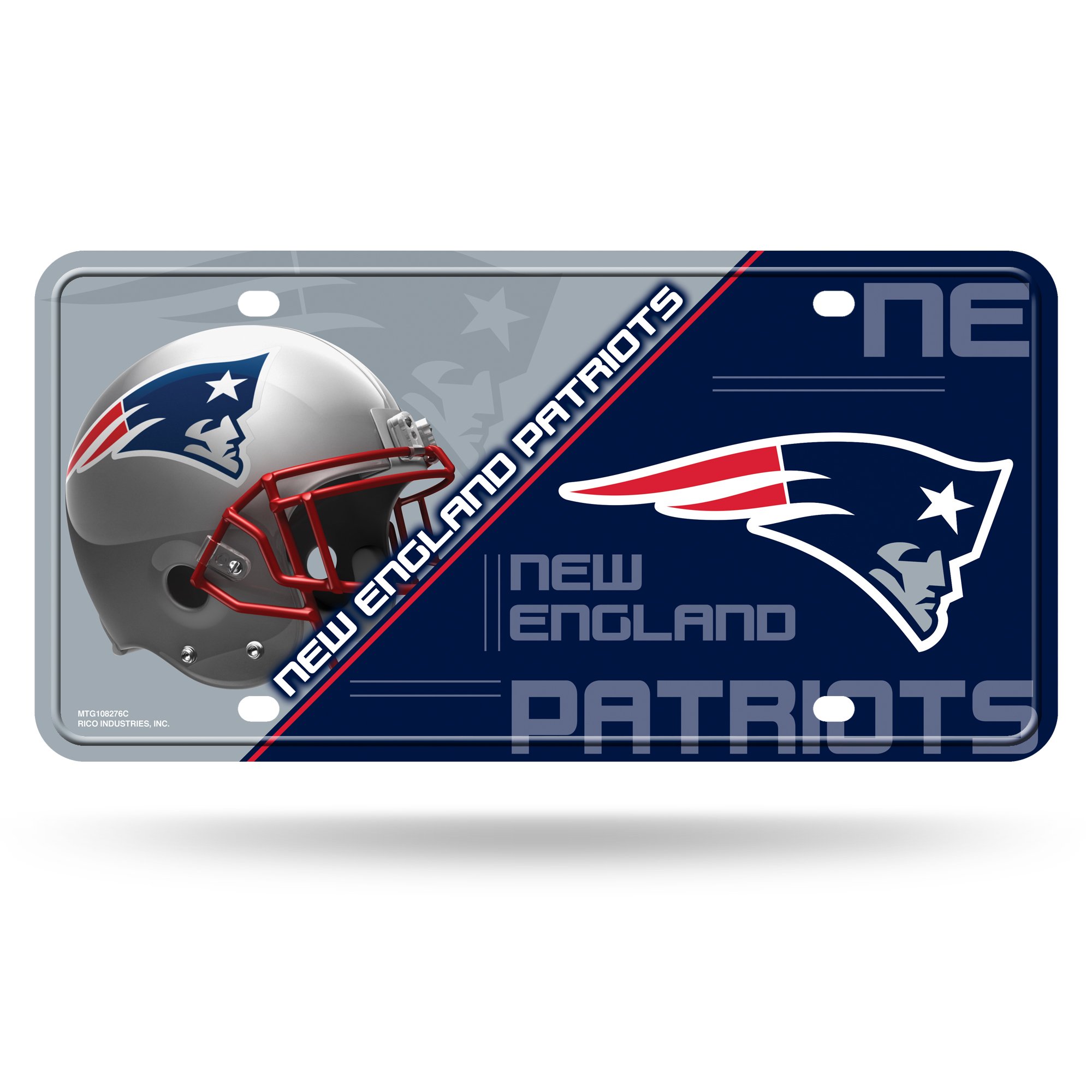 New England Patriots Metal License Plate