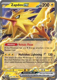 Zapdos ex - 145/165 Double Rare NM