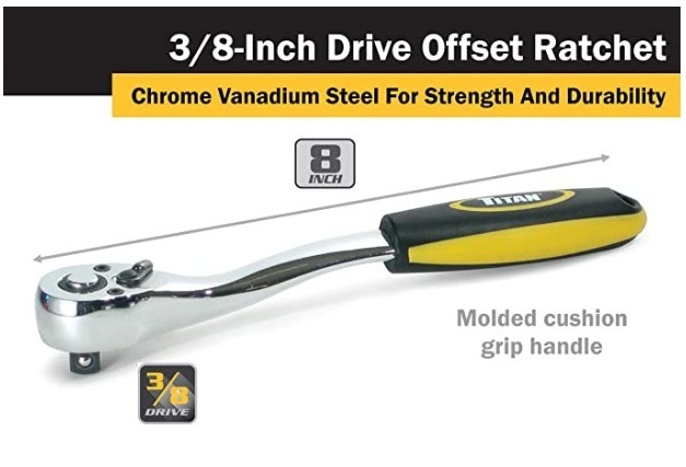 TITAN 3/8 in. Drive Offset Quick-Release Ratchet