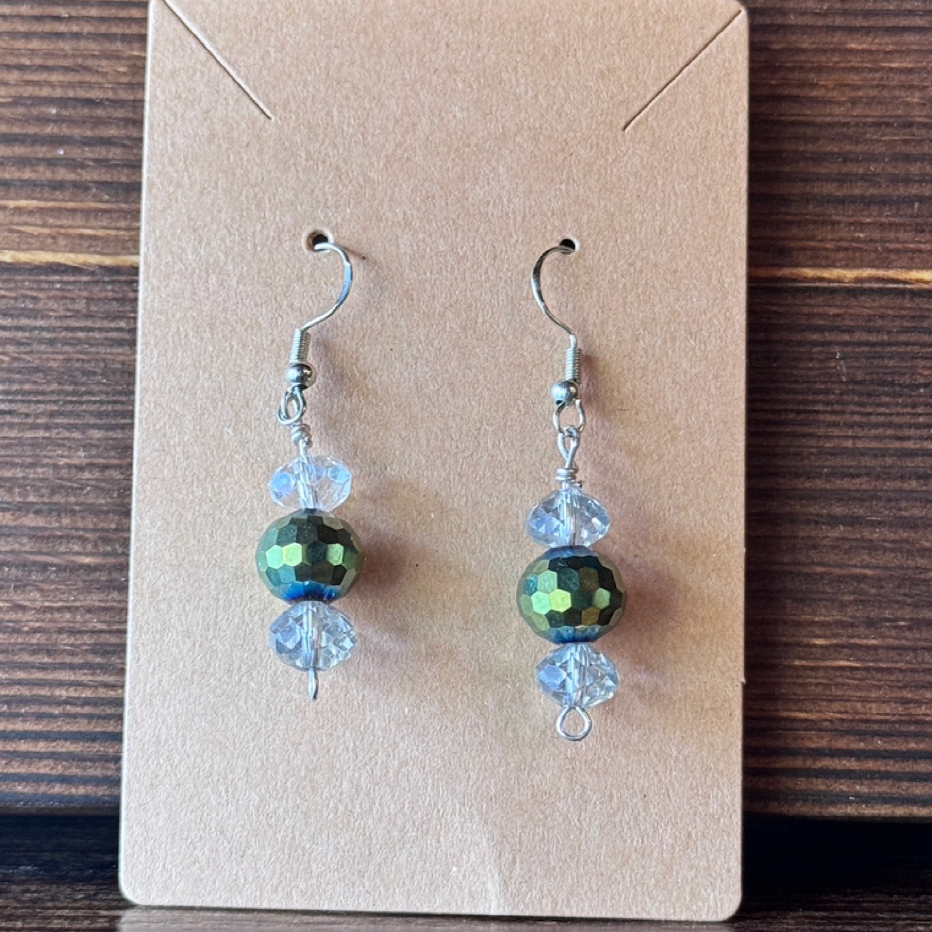 Small Green Crystal Earrings