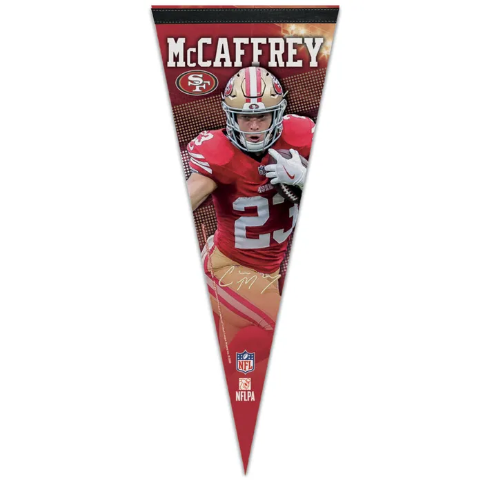 San Francisco 49ers Christian McCaffrey Premium Pennant 12x30"
