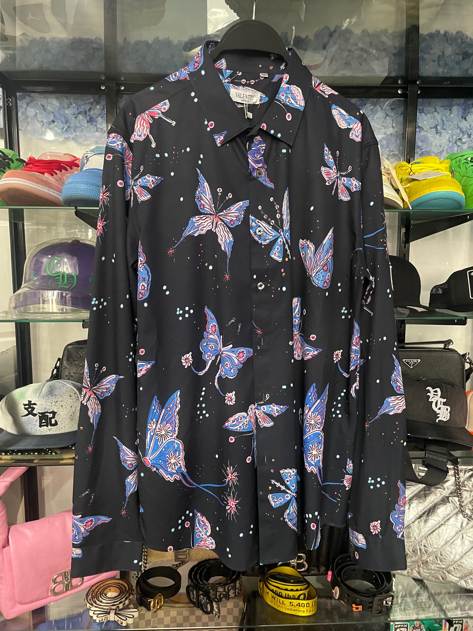 Valentino gravami utopia butterfly print shirt silk size 3xl (used)