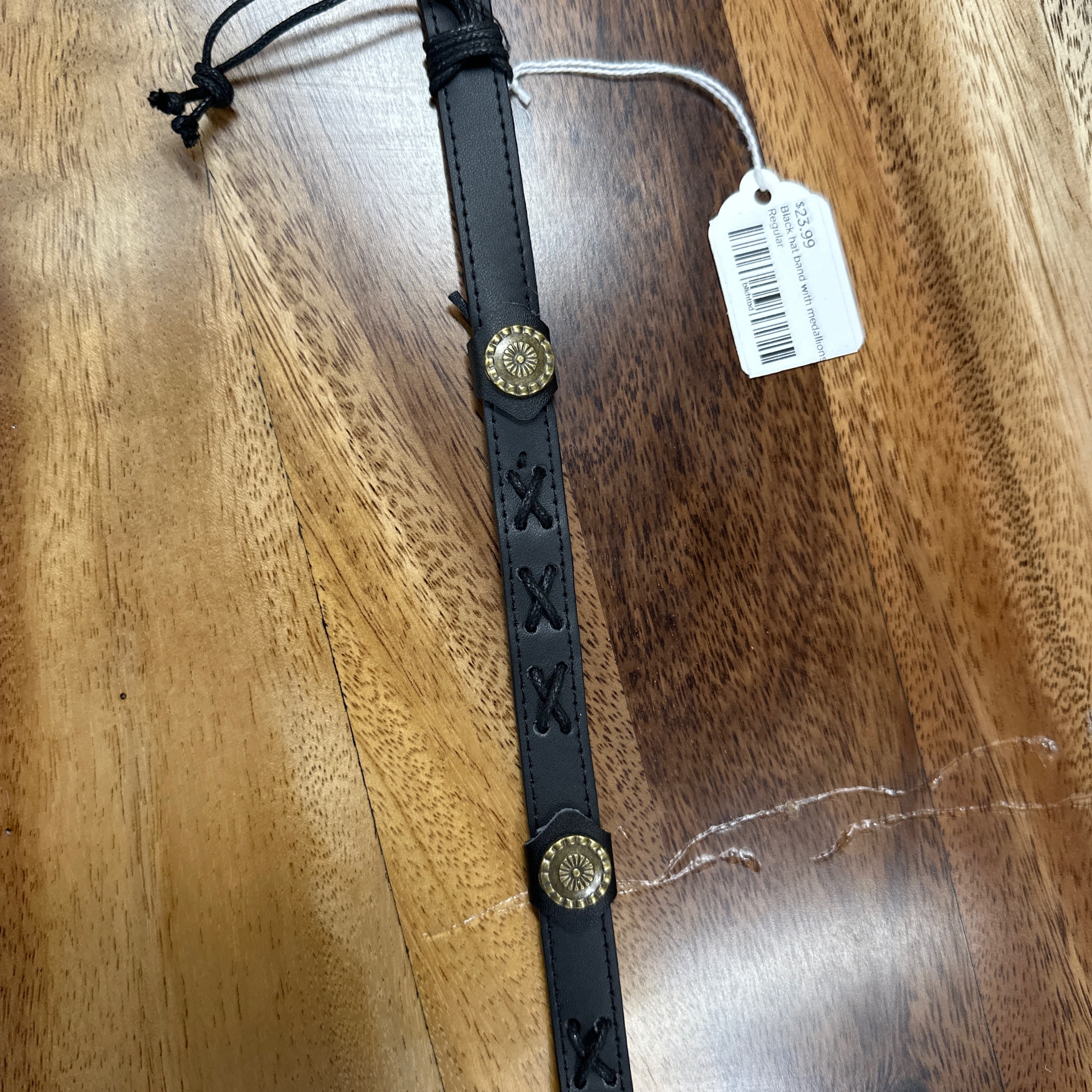 Black hat band with medallions