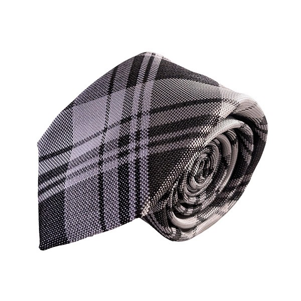 150 X 7 Cm Black Gray Plaid Tie