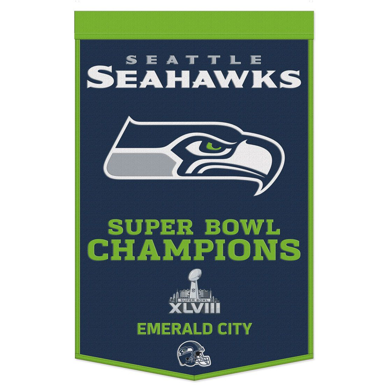 Seattle Seahawks Wool Dynasty Championship Banner 24x38"